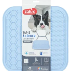 Tapis à lécher chien en silicone taille L bleu - Zolux