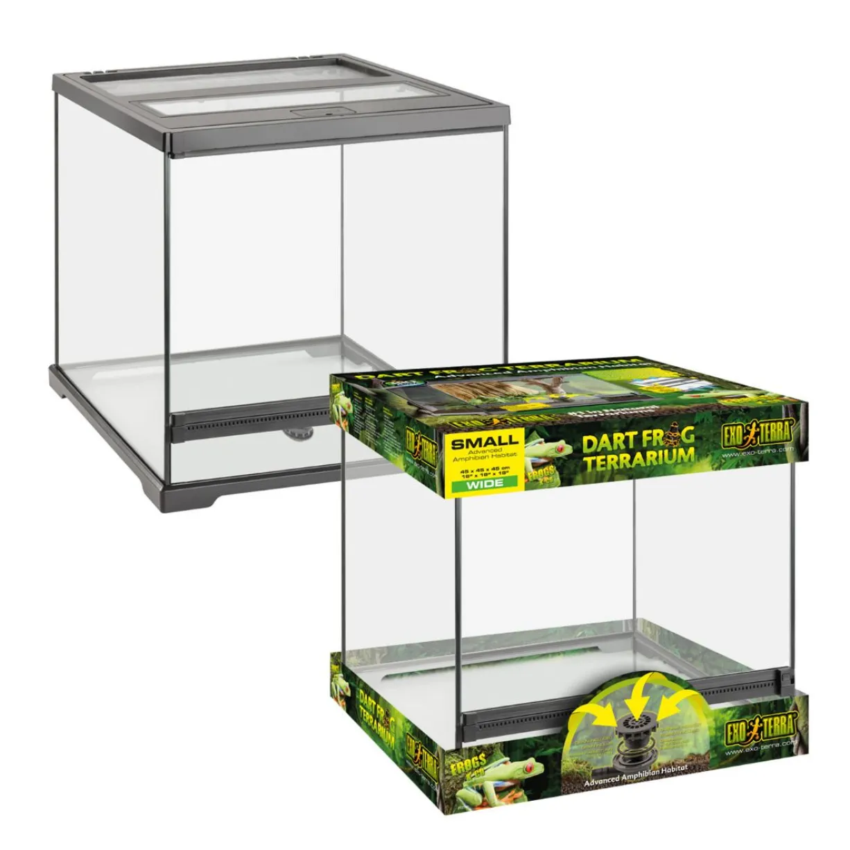 Terrarium reptile et amphibien 45x45x45cm Dart Frog PT2745 - Exo Terra