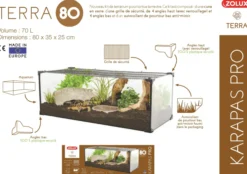 Terrarium tortue Karapas Terra 80 Pro noir - Zolux