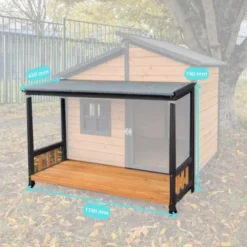 Terrasse et auvent pour niche Malinois taille XL