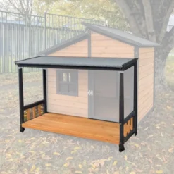 Terrasse et auvent pour niche Malinois taille XL