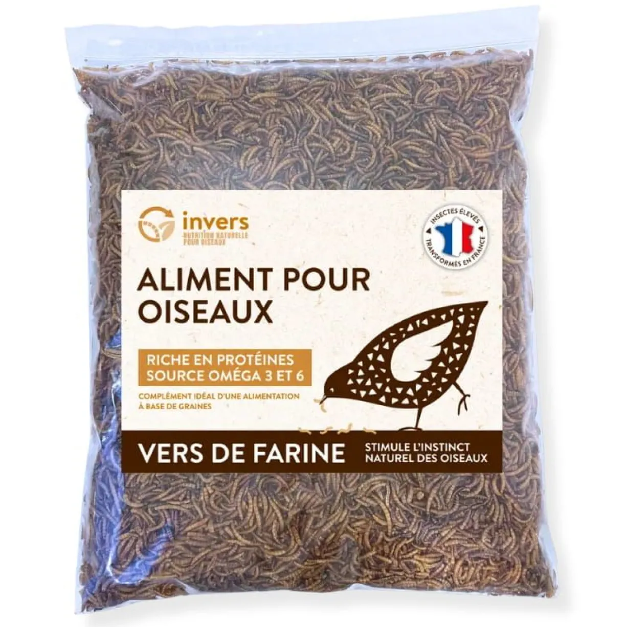 Vers de farine déshydratés 2,5kg - Invers