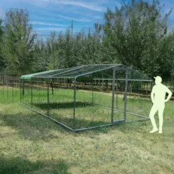 Volière poule - Enclos lapin et chat - 18m² 6x3x2,25m - Ø38mm Acier Galvanisé