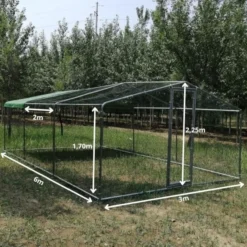 Volière poule - Enclos lapin et chat - 18m² 6x3x2,25m - Ø38mm Acier Galvanisé