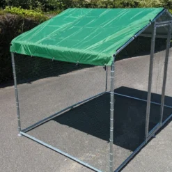 Volière poule - Enclos lapin et chat - 6m² 2x3x2,25m - Ø38mm Acier Galvanisé avec bâche